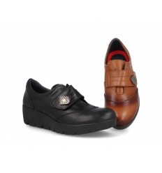 ZAPATO CUÑA CON VELCRO BRANS PIEL